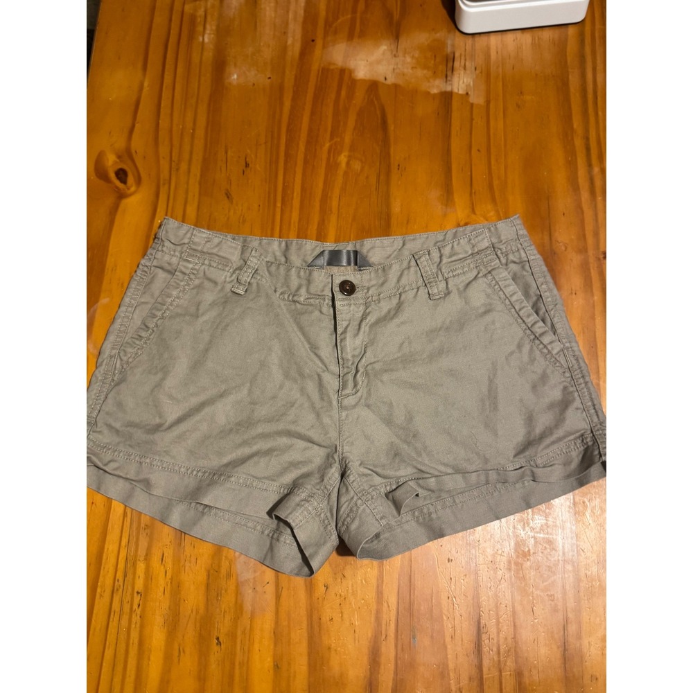 The North Face Khaki Chino Flat Front Shorts Size 6 Linen Blend hiking